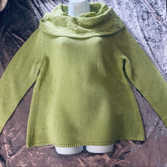 Chico's Pastel Green Cowl Neck Oversized Sweater - Picture 1 of 16